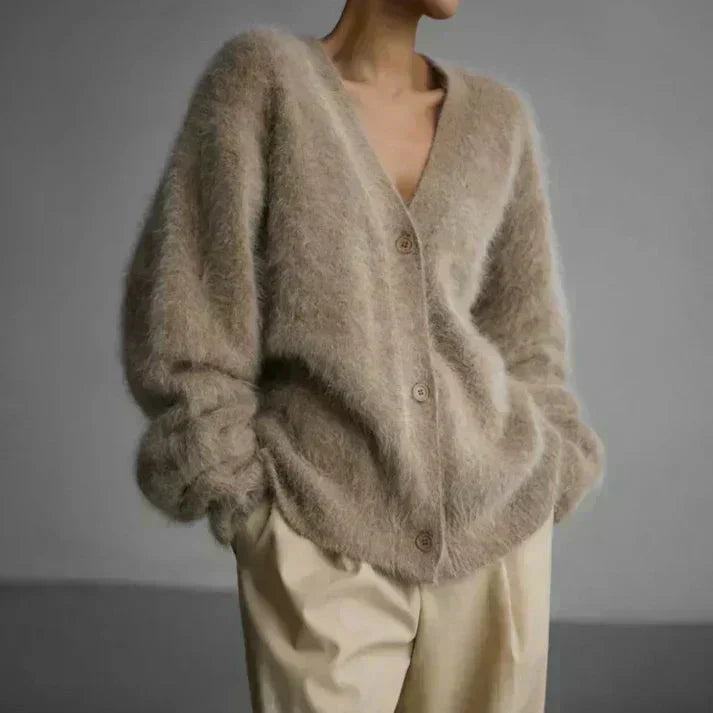 Damen Kaschmirpullover Weich Beige - Norvielle
