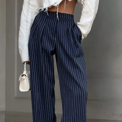 Norvielle Damen Stoffhose Gestreift - Norvielle
