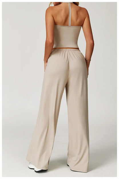 Damen Lounge Set Halter Crop