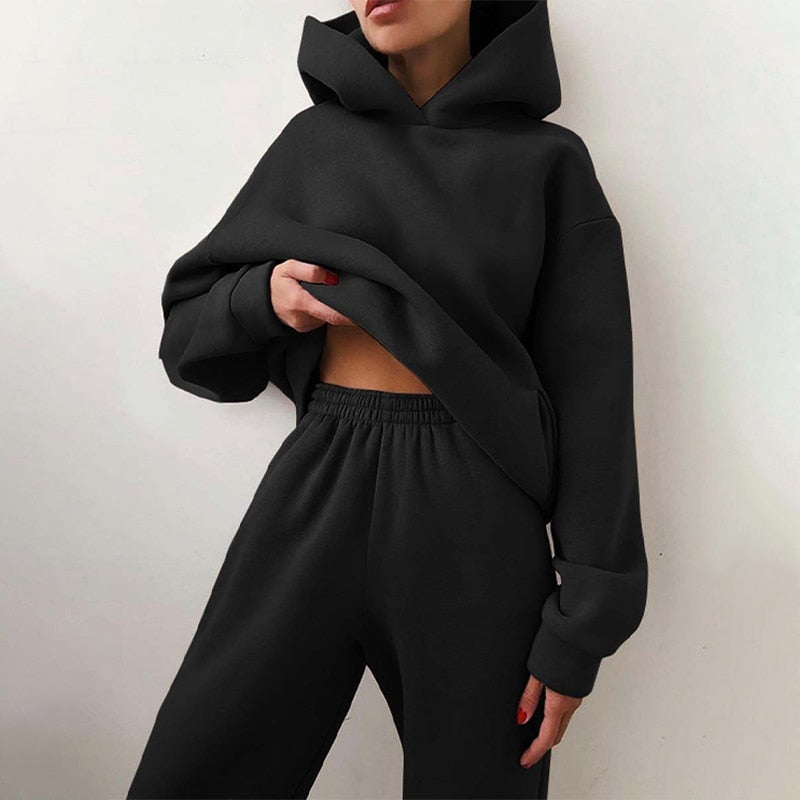 Damen Jogging-Set Hoodie Loose Fit Bequem