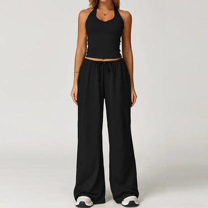 Damen Lounge Set Halter Crop - Norvielle