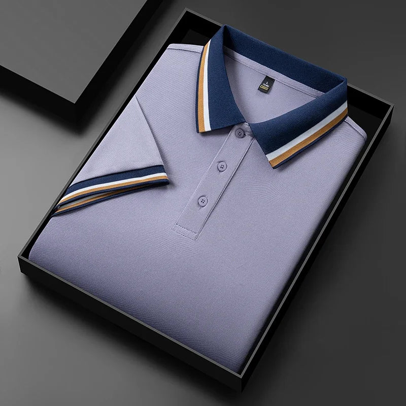 Herren Poloshirt Kurzarm Kontrastkragen