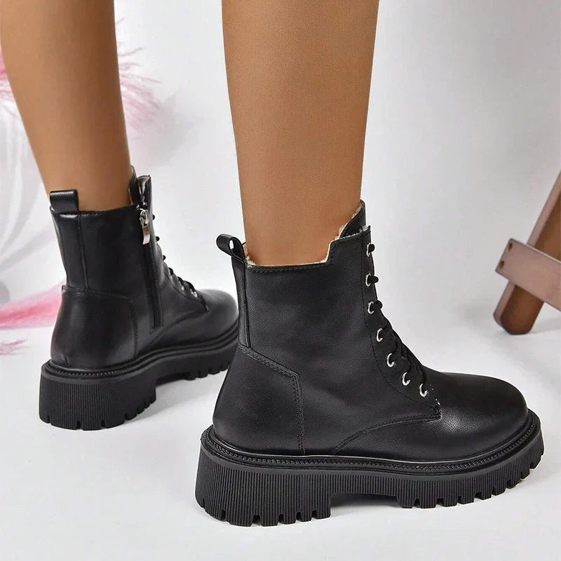 Gefütterte Stiefeletten Damen mit Fell Innenfutter
