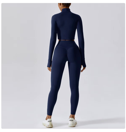 Damen Sportset 3-teilig Weste Oberteil Hose
