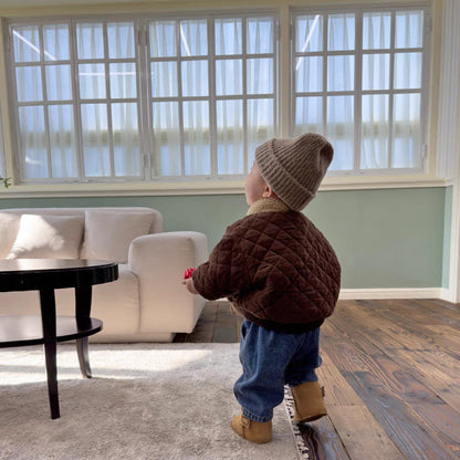 Kinder Winterjacke Sherpa Gepolstert Weich Warm