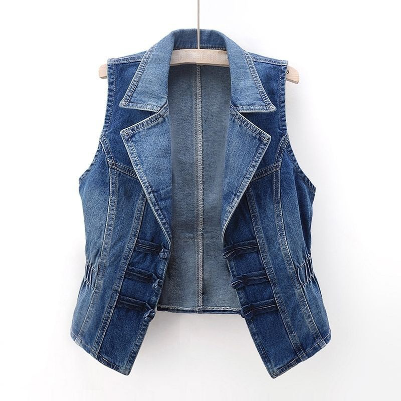 Damen Klassische Jeansweste Blau - Norvielle
