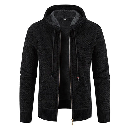 Herren Strickjacke mit Kapuze Reißverschluss