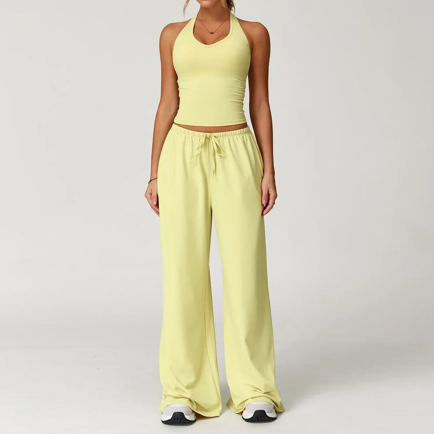 Damen Lounge Set Halter Crop
