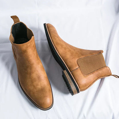 Herren Stiefel Elastische Seiten Schlupfstiefel Überknöchel