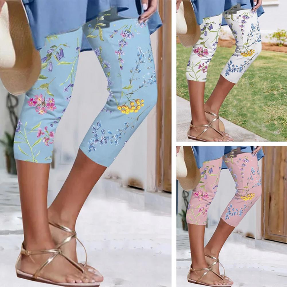 Norvielle Damen Sommerhosen Blumenmuster - Norvielle