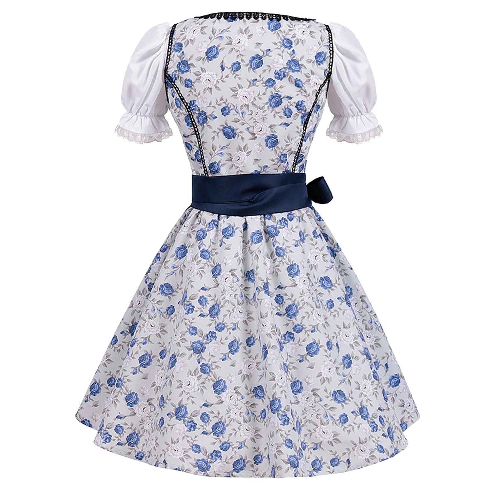 Damen Oktoberfest Kleid Kurzärmelig Spitze mit Schürze - Norvielle