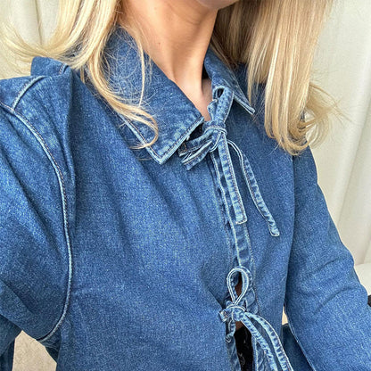 Damen Jeansjacke Baumwolle Oversized