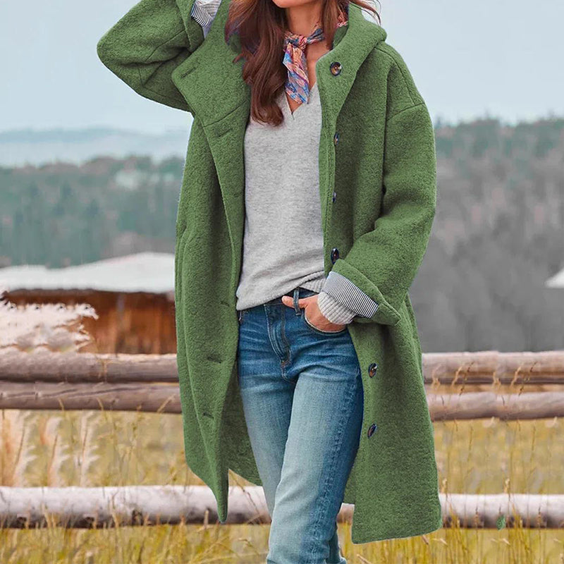 Damen Steppmantel mit Kapuze Warmer Wintermantel Schwarz - Norvielle