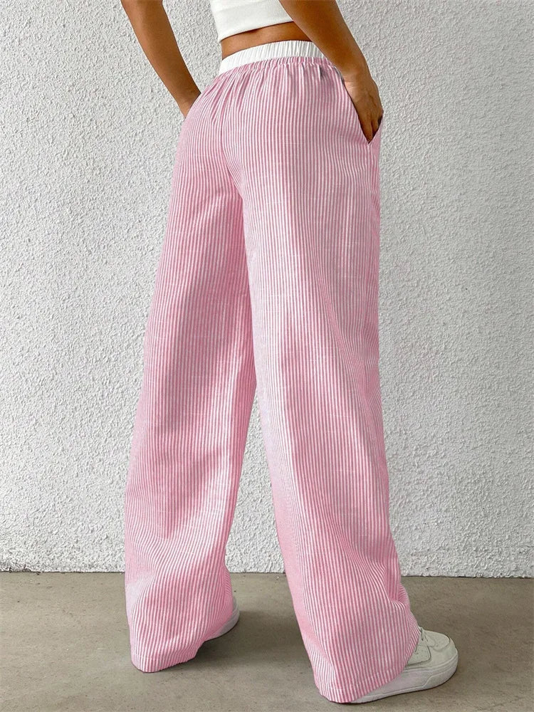 Norvielle Damenweite Gestreifte Hose