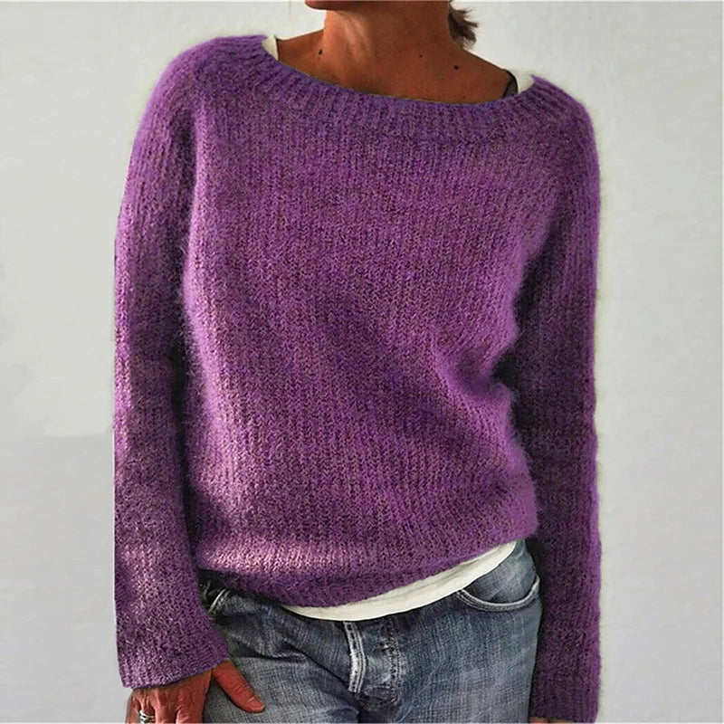 Damen Winterpullover Rundhals Norweger Style