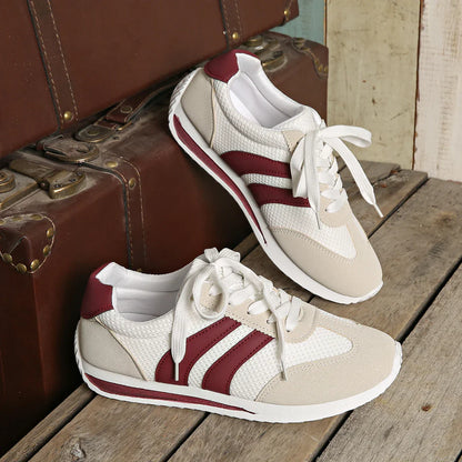 Damen Sneaker Schnürung Atmungsaktives Mesh