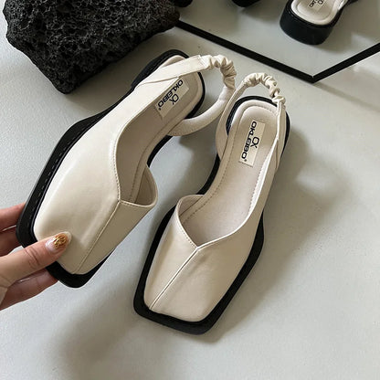 Norvielle Damen Slingback Sandalen Quadratische Zehenpartie