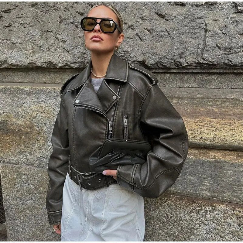 Norvielle Damen Jacke Gürtel
