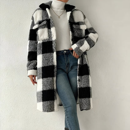 Damen Karierter Mantel