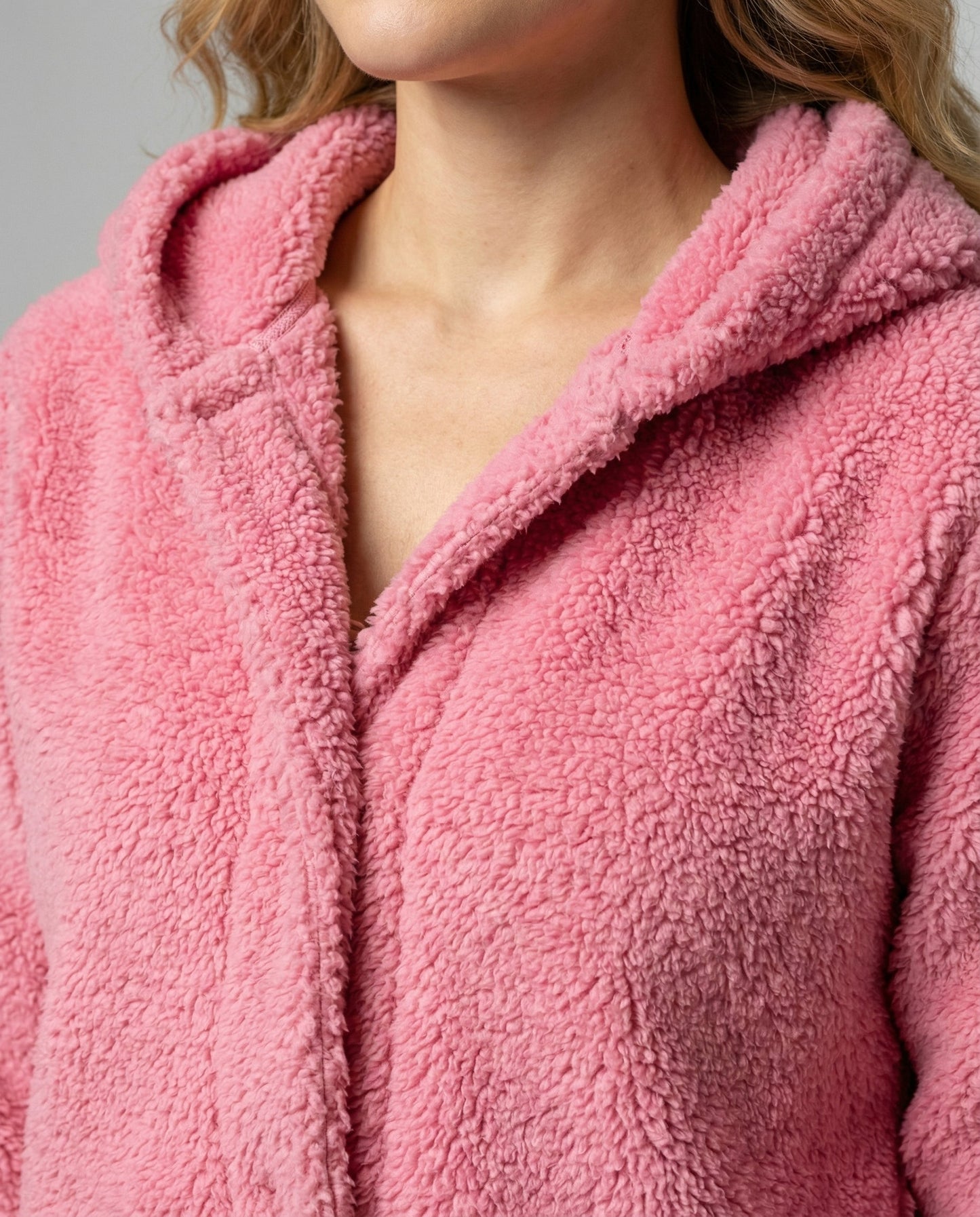 Damen Fleecejacke Teddyoptik