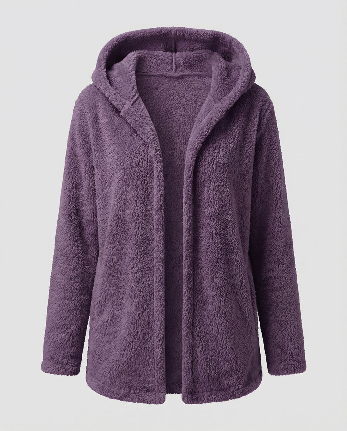 Damen Teddy Fleecejacke Lang