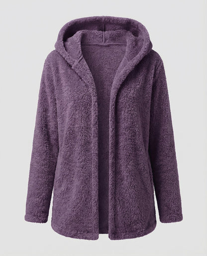 Damen Teddy Fleecejacke Lang