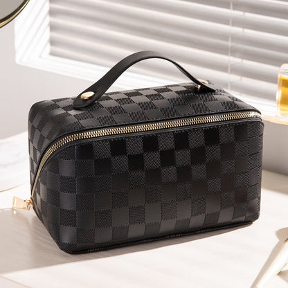 Damen Kulturtasche Kariert Groß