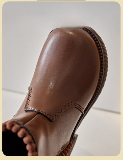 Mädchen Stiefelette Bequem PU Leder Rutschfest