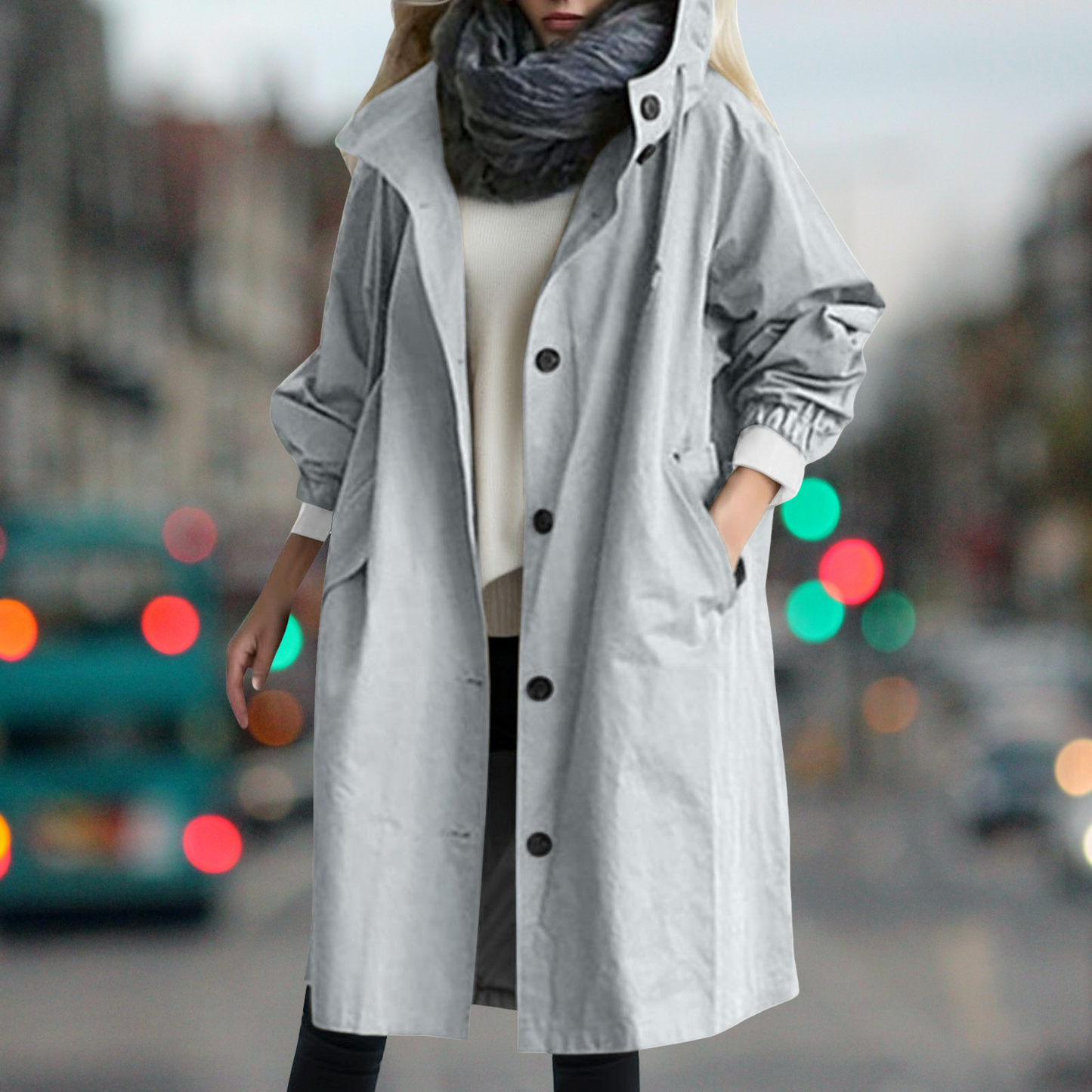 Damen Trenchcoat Wärmend Wasserdicht