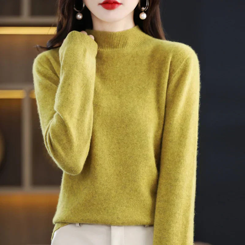 Norvielle Damen Pullover Schurwolle Natürlich Beige