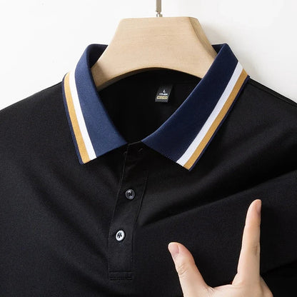 Herren Poloshirt Kurzarm Kontrastkragen
