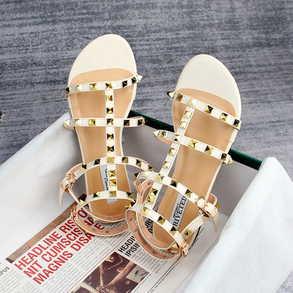 Damen Sandalen Flache Schuhe Leder Große Größe