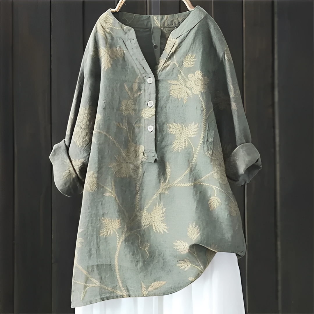 Damen Bluse Floralmuster Elegantes Design