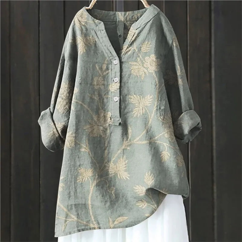 Damenbluse Blumenmuster Baumwolle Bequem