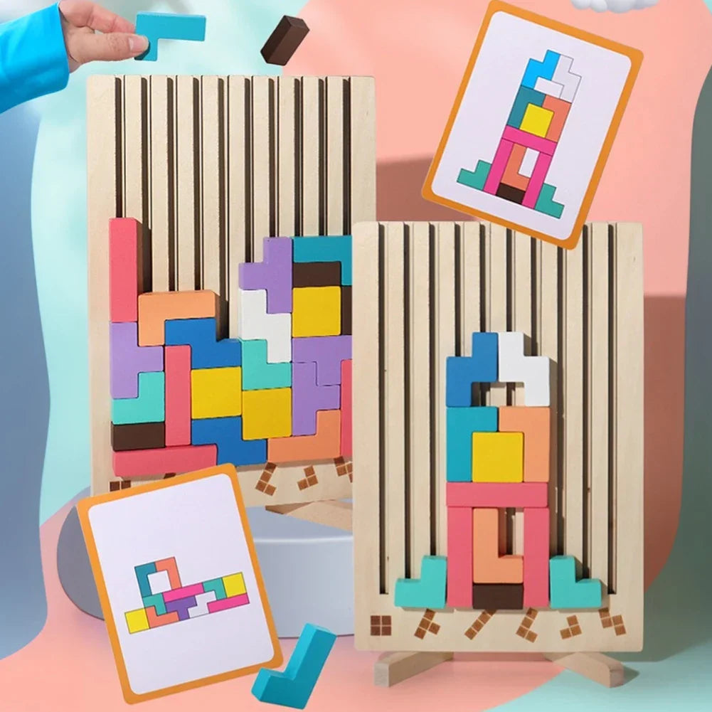 Holzpuzzle Tetris 3D für Kinder
