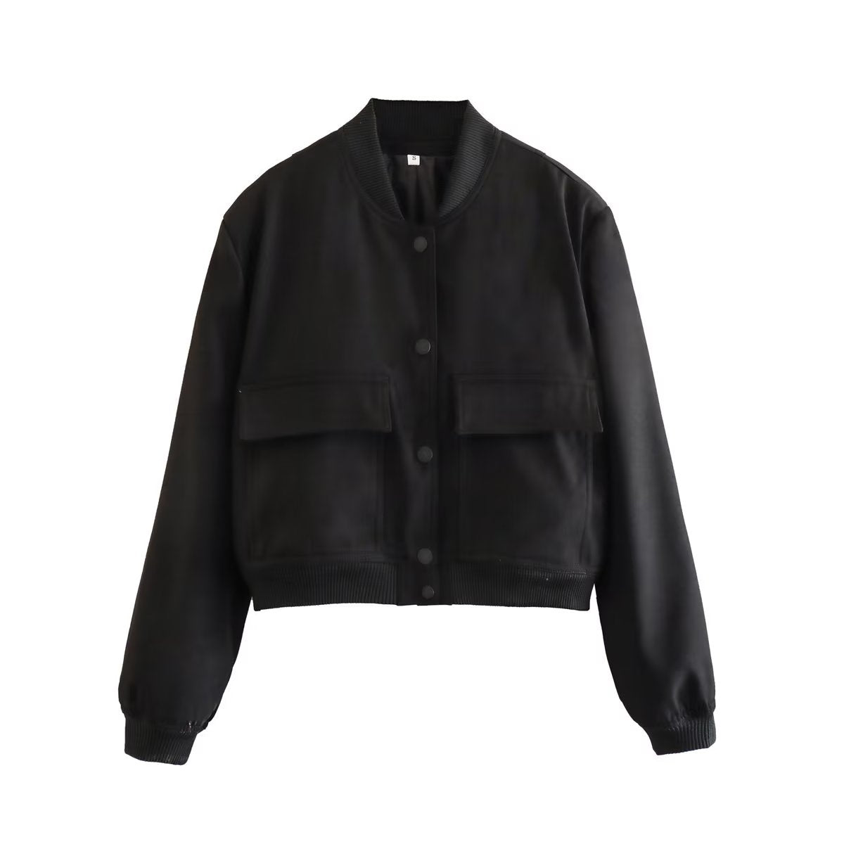 Damen Kurzjacke Taschen Modern Cropped Look