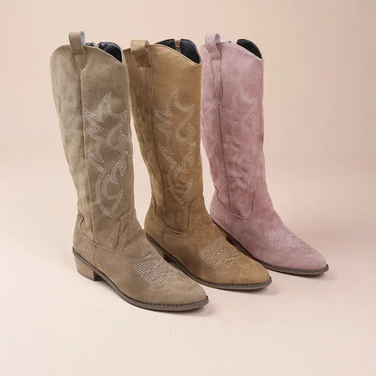 Damen Cowboystiefel Wildleder