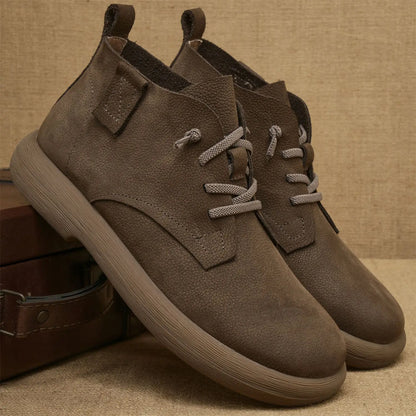 Herren Ankle Boots Weich Sohle Schnürung Schwarz - Norvielle