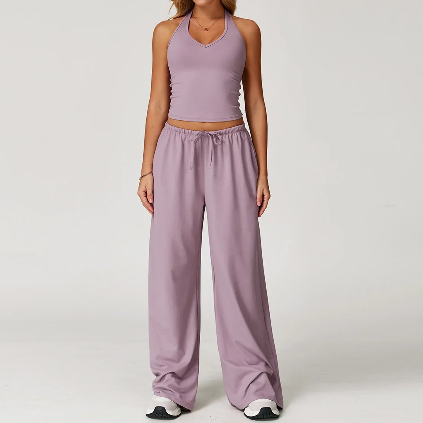 Damen Lounge Set Halter Crop