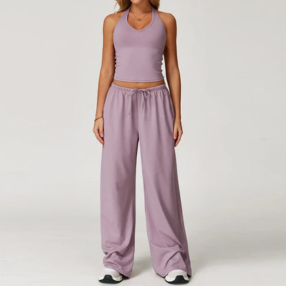 Damen Lounge Set Halter Crop