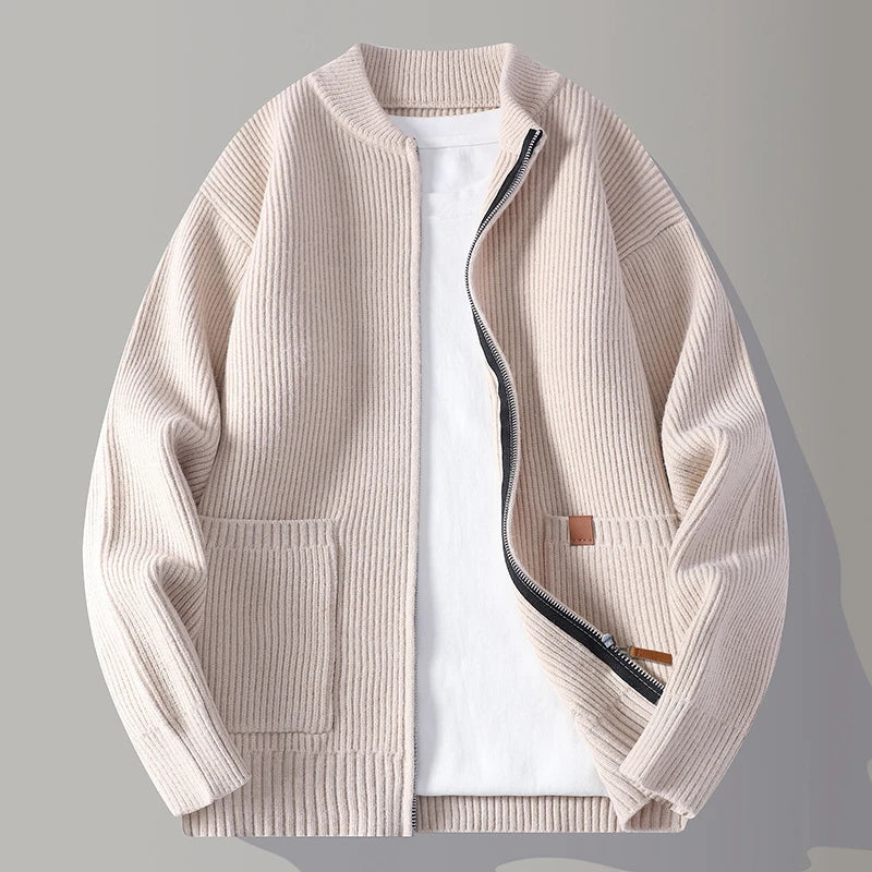 Herren Strickjacke Modern Reißverschluss Bequem