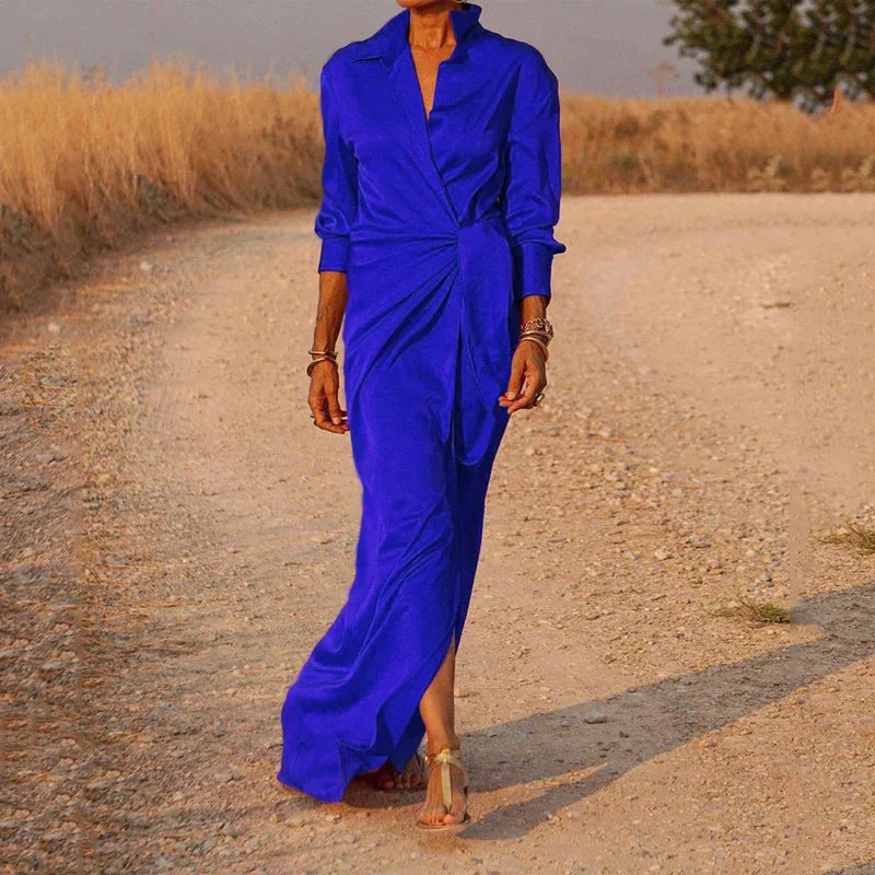 Norvielle Damen Sommerkleid Wickelausschnitt Elegantes