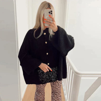 Norvielle Damen Übergroßer Cardigan Bequem