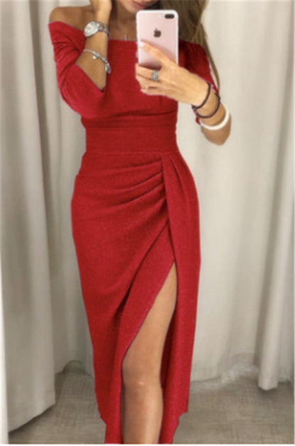 Norvielle Damen Glänzendes Abendkleid