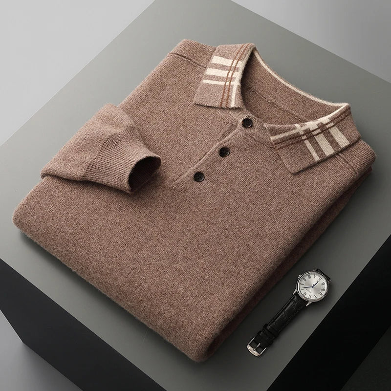 Herren Strickpullover Klassisch Winter Beige