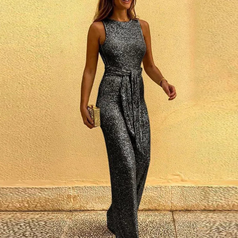 Elegante Damen Jumpsuit mit Pailletten