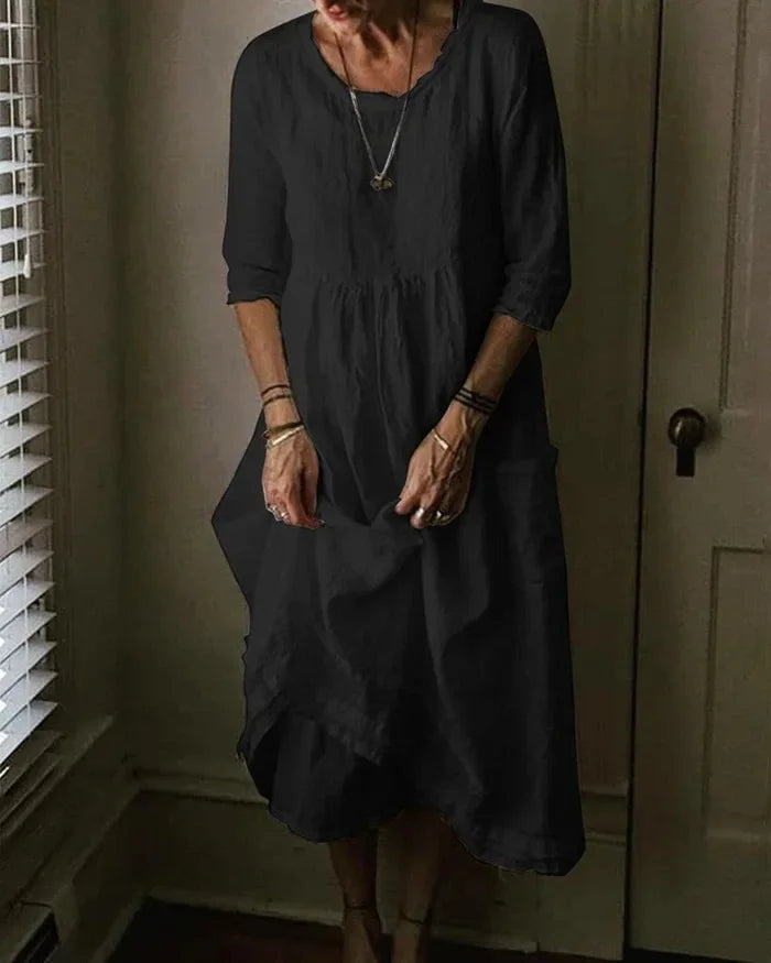 Damen Oversize Kleid Baumwolle Weiß