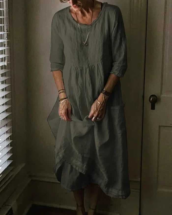 Damen Oversize Kleid Baumwolle Weiß