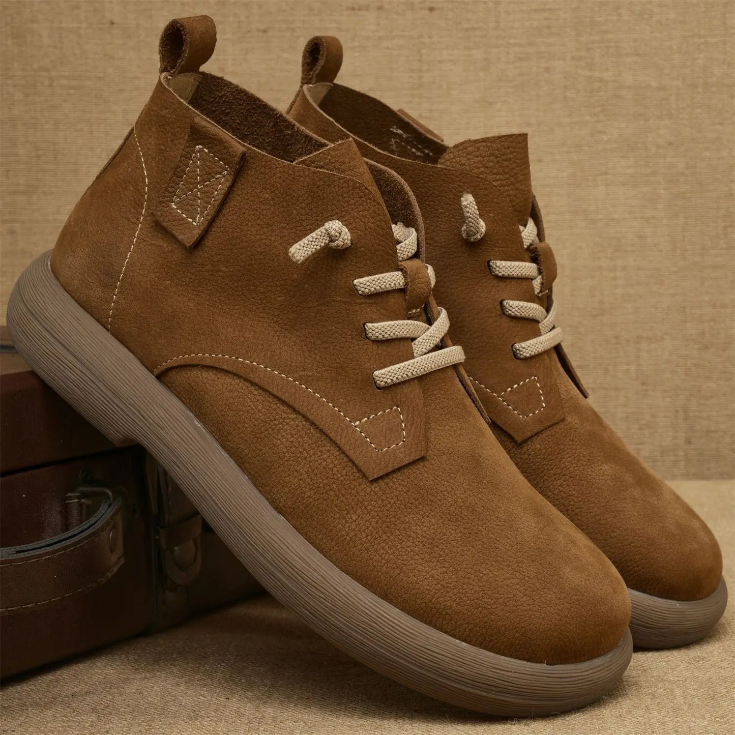 Herren Ankle Boots Weich Sohle Schnürung