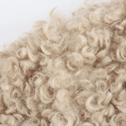 Damen Teddyjacke Beige Faux Fur mit Schnallen und Kuschel-Effekt